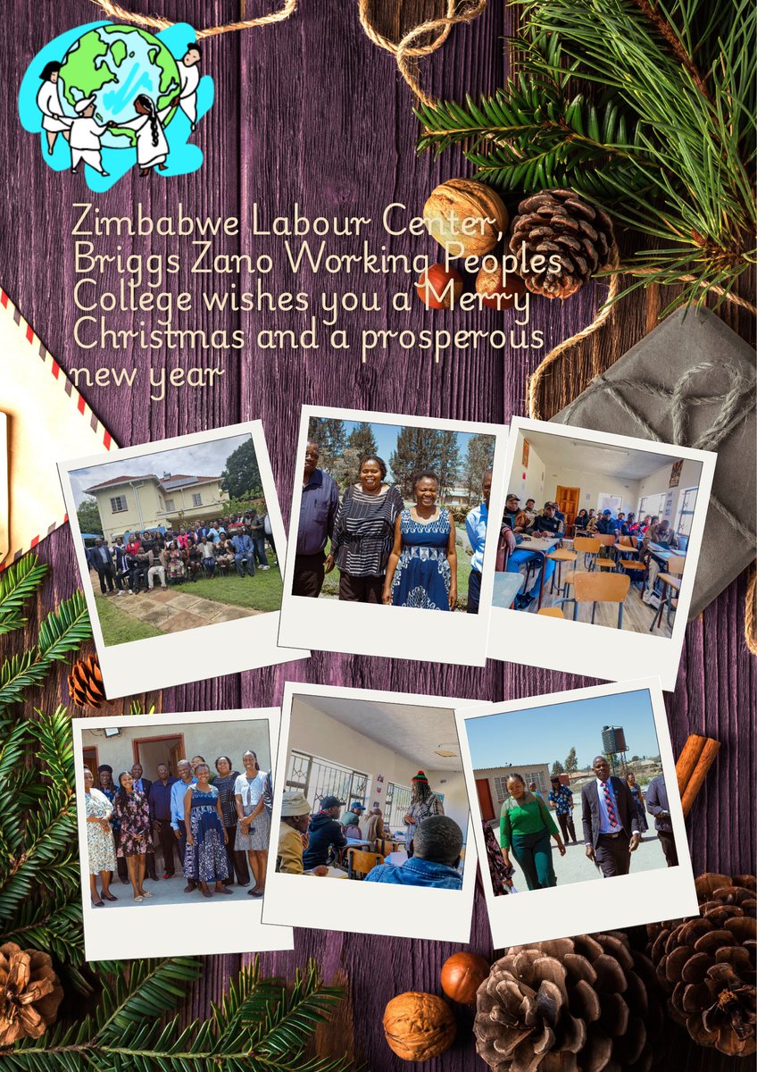 ZimLabourCenter's tweet photo. After an action packed year packed with lessons and forums Zimbabwe Labour Center, Briggs Zano Working Peoples College is taking a moment to catch our breath for the holidays from today till the 16th of January 2026.We wish you a merry Christmas and a Prosperous New Year. https://t.co/YG4RZJsXIc