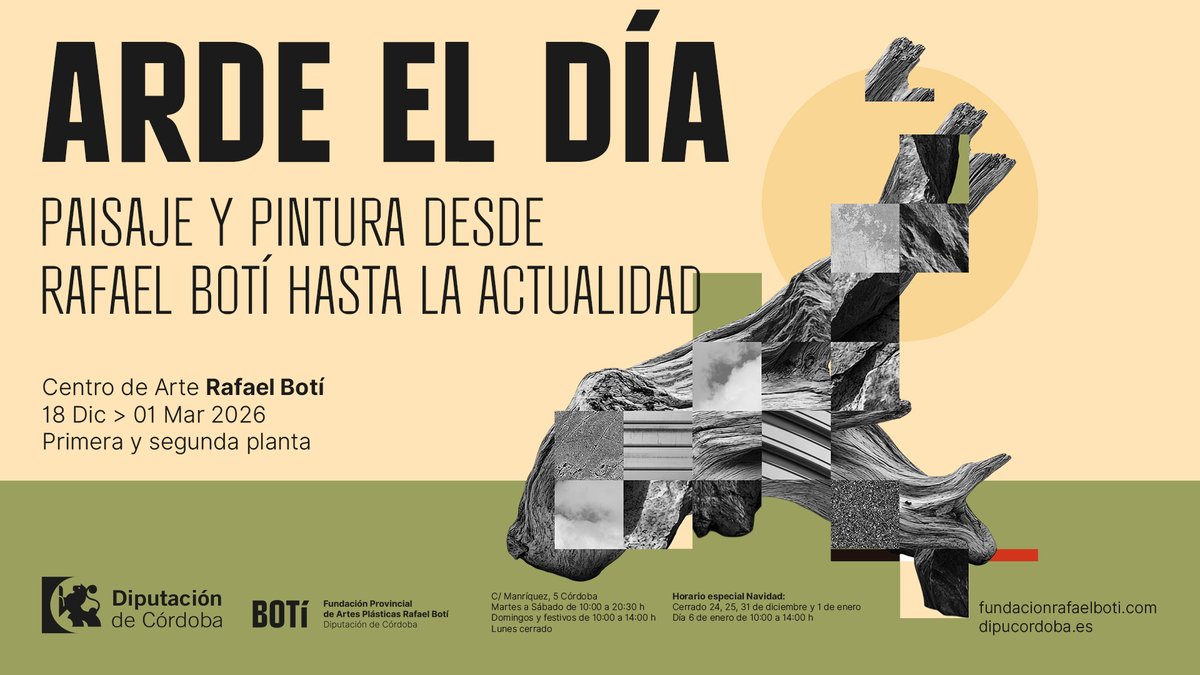 📷 Arde el día
Un viaje por el paisaje y la pintura desde Rafael Botí hasta hoy.
Desde mañana, 18 de diciembre, al 1 de marzo, el Centro de Arte Rafael Botí propone una exposición que dialoga entre pasado y presente, naturaleza y creación contemporánea.
¡Te esperamos!