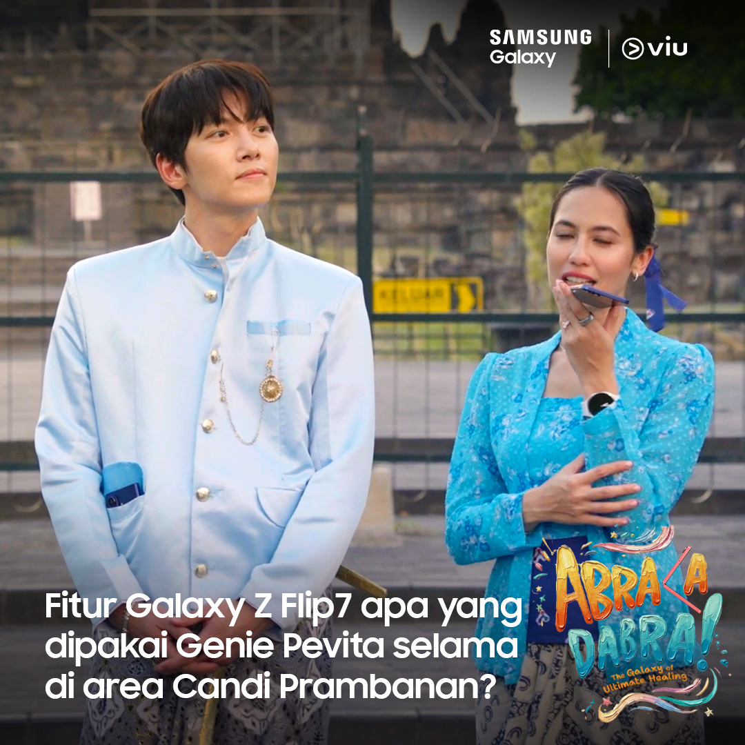 samsungID's tweet image. Udah nonton Abracadabra! The Galaxy of Ultimate Healing episode 3 belum? Coba sebutin 2 fitur Galaxy Z Flip7 yang dipakai Genie Pevita selama di Candi Prambanan bareng Ji Chang Wook?😍

Reply jawabanmu sebanyak-banyaknya dan menangin saldo e-wallet total Rp 4 JUTA untuk 4 orang!