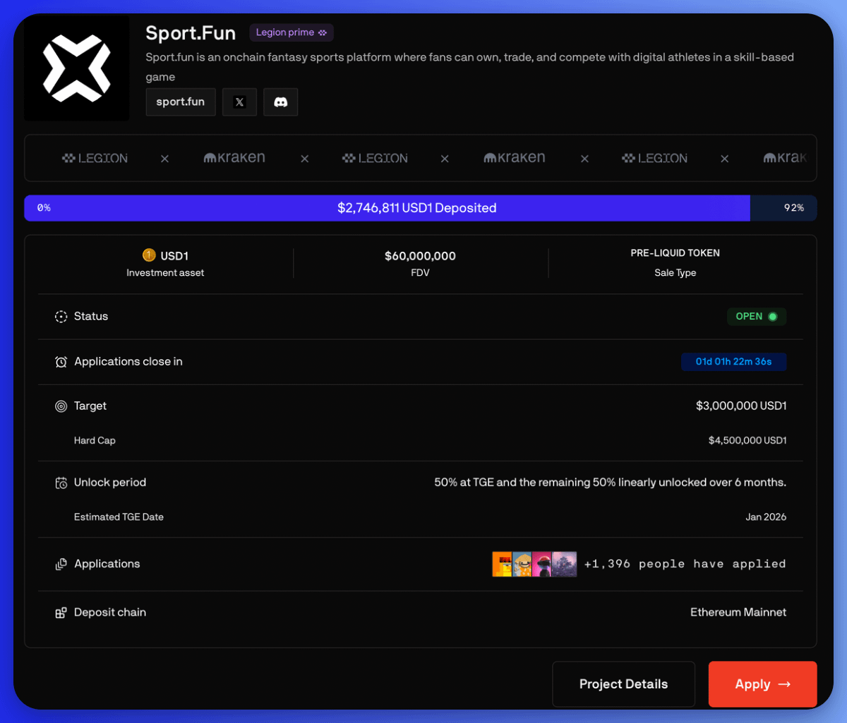$FUN ön satışına neden katılıyorum..

- Legion'a prime olarak gelen 2. ön satış
- Kraken'de direk listing
- 120M FDV'de ana para çıkıyor
- Bir önceki prime satışları 5X verdi
- Gelir modeli olan bir proje

Satış detayları;

- Satış 16 Aralık'da başladı, 18 Aralık saat 16:00'da