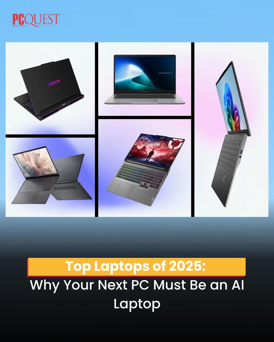 pcquest's tweet image. Laptop testing in 2025 shows a shift beyond raw specs. From AI-powered ultrabooks to refined gaming machines,

Read this article by Harsh: pcquest.com/computers-lapt…

#PCQuest #Laptops #AIpoweredultrabooks #smarterperformance #betterthermals #portability