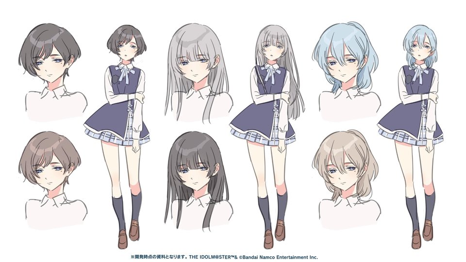 imas_DB's tweet image. 秦谷美鈴のキャラクターデザイン検討。
泣きボクロは途中から追加。「和」のイメージは外されていたが、検討案にはあり。
(#学マス忘年会2025 youtube.com/watch?v=gK7Pig…)