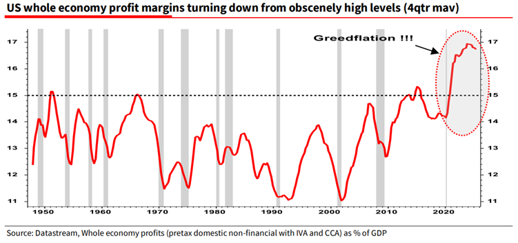 US whole economy profit margins