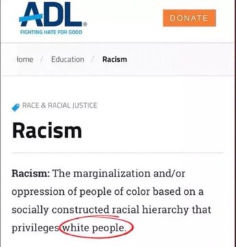 1776General_'s tweet photo. Why is the ADL's definition of Racism racist against Whites? https://t.co/4yJbmMDGIY