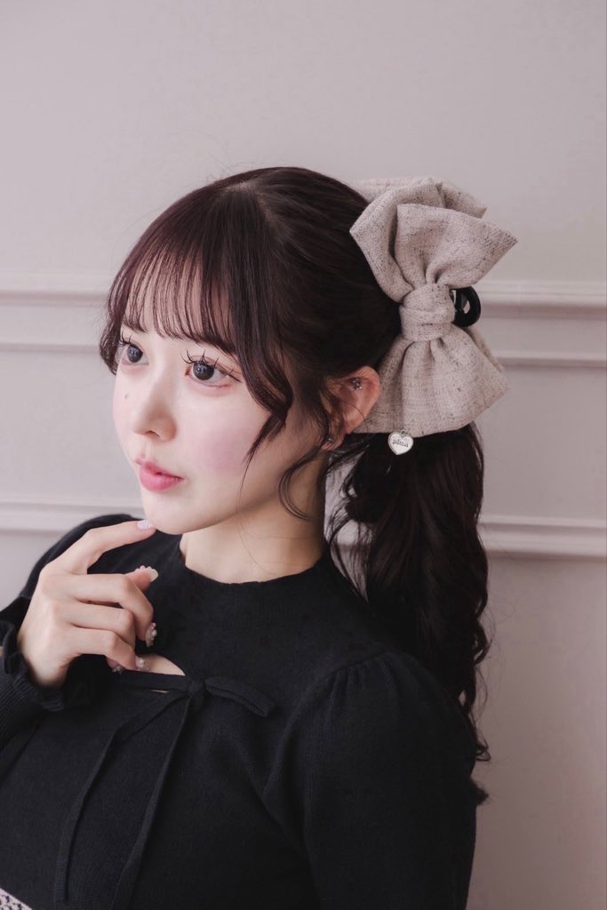 pium Holiday Collection 🎀／ ♡ビッグリボンツイードヘアクリップ
