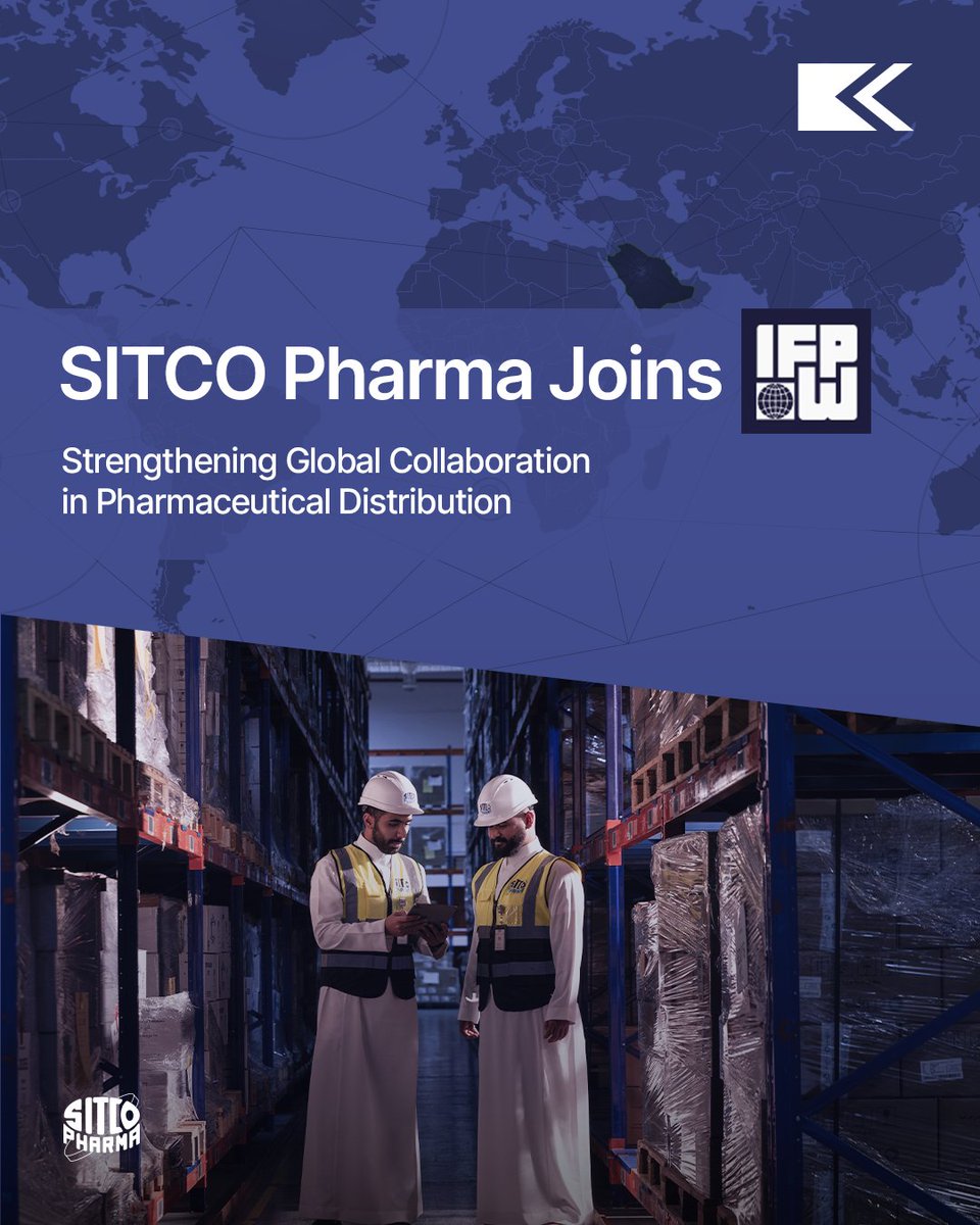 SitcoP's tweet photo. SITCO Pharma is pleased to announce its membership in the International Federation of Pharmaceutical Wholesalers (IFPW), a global organization bringing together pharmaceutical distributors and supply-chain leaders worldwide.

Through IFPW, SITCO Pharma connects with international expertise to strengthen supply-chain integrity, enhance traceability and cold-chain practices, and adopt globally recognized standards, while engaging with regulators, manufacturers, and industry peers.

This membership supports SITCO Pharma’s commitment to advancing pharmaceutical distribution in Saudi Arabia and contributing to a resilient healthcare supply ecosystem.
