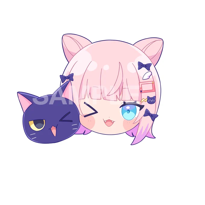 猫乃ざらめ 様の顔だけSD描かせてもらいました ありがとうございました!! #有償依頼 #Commission