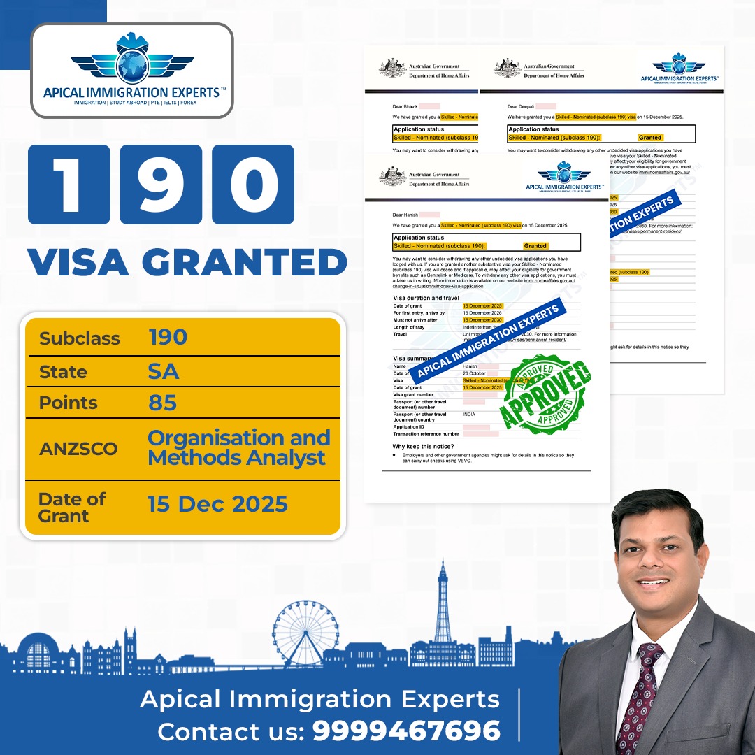 Immixperts's tweet image. 🎉 One More Grant… and Many More Loading! 🇦🇺

Heartiest congratulations to 𝗠𝗿. 𝗛𝗮𝗻𝗶𝘀𝗵 on receiving his Subclass 190 - South Australia (SA) Visa Grant under the Skilled Migration Program!

#VisaGranted #AustraliaPR #Subclass190 #SouthAustralia #SANomination #Migration
