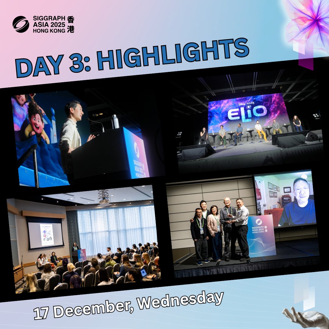 SIGGRAPHAsia's tweet photo. ✨ Day 3 Highlights from #SIGGRAPHAsia2025!
One more day to explore, learn & connect — see you tomorrow for the final day!
#SIGGRAPHAsia #HongKong https://t.co/08gSYZiCGN