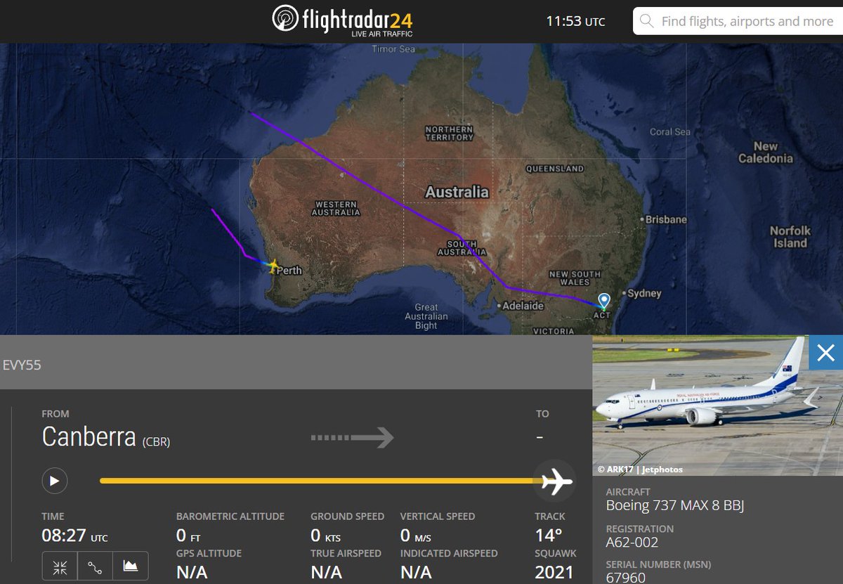 RAAF VIP Aircraft Tracking tweet media