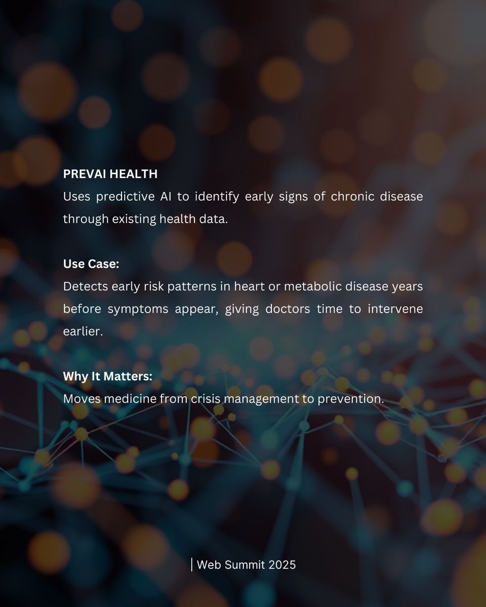 Eimear_OR's tweet photo. 5 Health Tech Startups That Could Shape the Future of Medicine 
| Web Summit 2025

Came across several health tech ideas trying to make healthcare more personal, practical, and preventive.

#WebSummit #DigitalHealth #HealthInnovation #PreventiveMedicine #PublicHealth #MedTech https://t.co/VoIAlVCudD