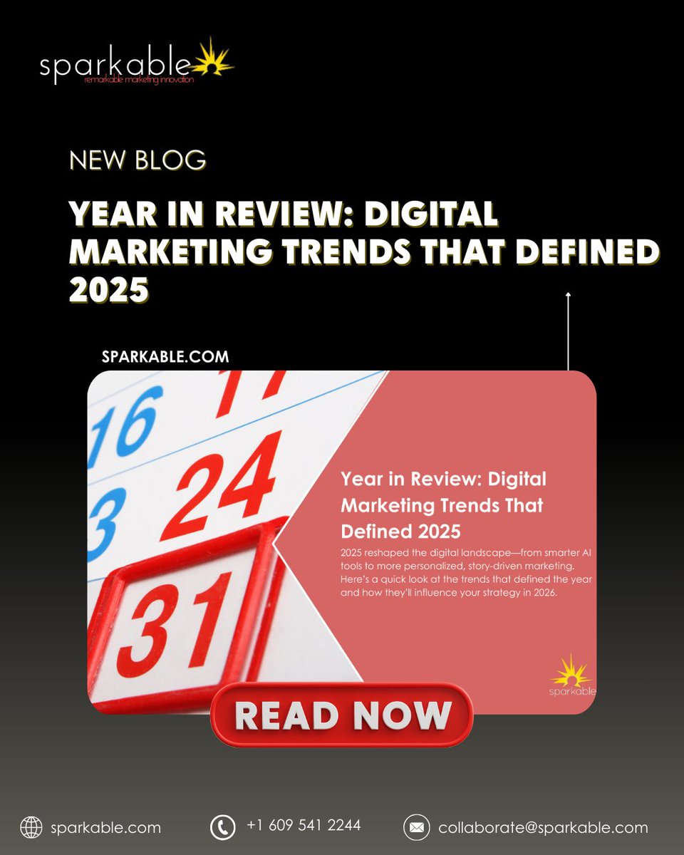 sparkable's tweet image. 2025 changed everything—AI matured, search evolved, and consumer expectations surged. The businesses that adapted won. Here’s what defined digital marketing in 2025: sparkable.com/year-in-review…