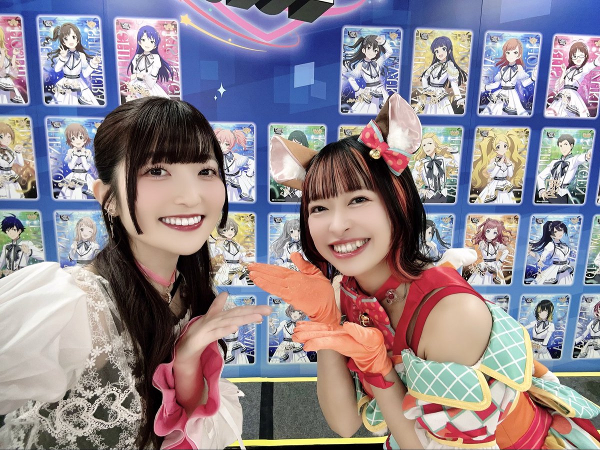 野々原茜役の小笠原早紀さんと📷💖

『ハナサカサイサイ』と『ジャングルパーティー』そしてレッスンでお世話になりました！！
明るくてお優しくてとっても素敵な先輩で、ご一緒できて嬉しかったです✨
衣装も可愛すぎます🐱🧡

ありがとうございました🌷
#アイマスMOIW2025_day1