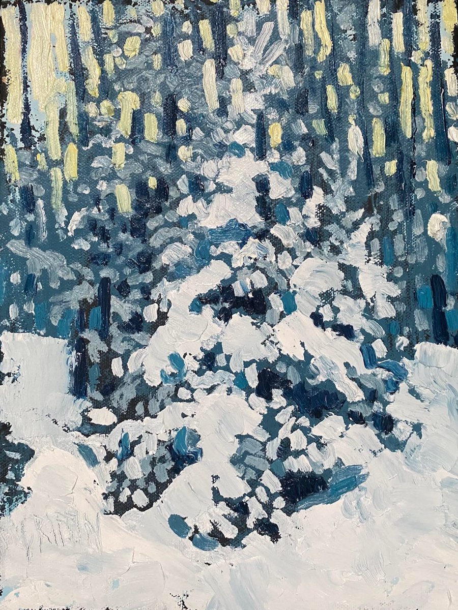 Welcome to the 11th Every Thursday Art Auction Christmas edition! From Thanksgiving to New Year's Eve, 13 works of art will be auctioned off. 100% of proceeds go to the PEI &amp; Ottawa Food Banks
Thur. Dec. 18, 
9am-9pm EST
32auctions.com/christophergri…
Winter River
oil/canvas
12"x9"