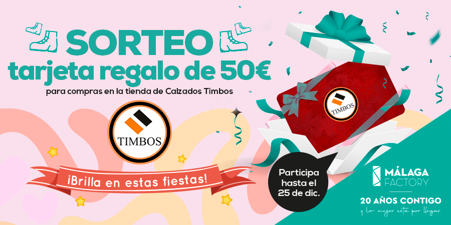 💳 𝗖𝗢𝗡𝗦𝗜𝗚𝗨𝗘 𝗨𝗡𝗔 𝗧𝗔𝗥𝗝𝗘𝗧𝗔 𝗥𝗘𝗚𝗔𝗟𝗢 por valor de 𝟱𝟬 €, para compras en la tienda 𝗧𝗶𝗺𝗯𝗼𝘀

Solo 𝗵𝗮𝘀𝘁𝗮 𝗲𝗹 𝟮𝟱 𝗱𝗲 𝗱𝗶𝗰𝗶𝗲𝗺𝗯𝗿𝗲 𝗮 𝗹𝗮𝘀 𝟮𝟯:𝟱𝟵 𝗵 desde nuestro 𝗣𝗘𝗥𝗙𝗜𝗟 𝗗𝗘 𝗜𝗡𝗦𝗧𝗔𝗚𝗥𝗔𝗠 🔗 ⁣ instagram.com/malagafactory/