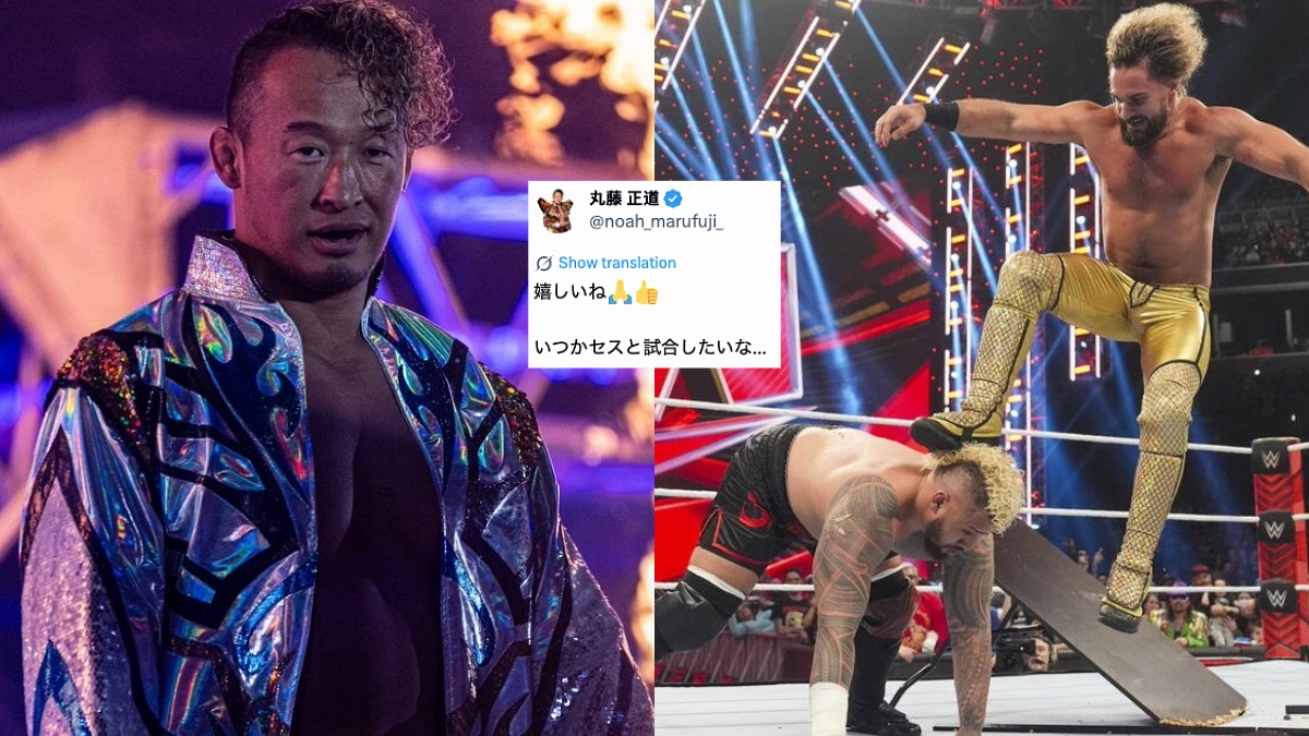 WrestleTalk_TV's tweet photo. Naomichi Marufuji says he wants to wrestle WWE's Seth Rollins someday after Rollins credited him with for the idea of his Curb Stomp finishing move:

"I'm so happy! 🙏👍

"I'd love to wrestle Seth someday..."

(Translation via Google)