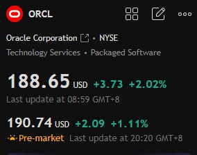 8_K55's tweet photo. $ORCL

Short-Term Bullish | Target: $190.8–$206.6💵

$523B RPO (438% YoY surge) + 177% GPU revenue growth = AI infrastructure juggernaut. 

OCI crushes it with 68% IaaS growth, 4x AWS bandwidth, and $300B OpenAI deal locked in.🚀

 #ORCL #AICloud https://t.co/5ud9lWgE2O