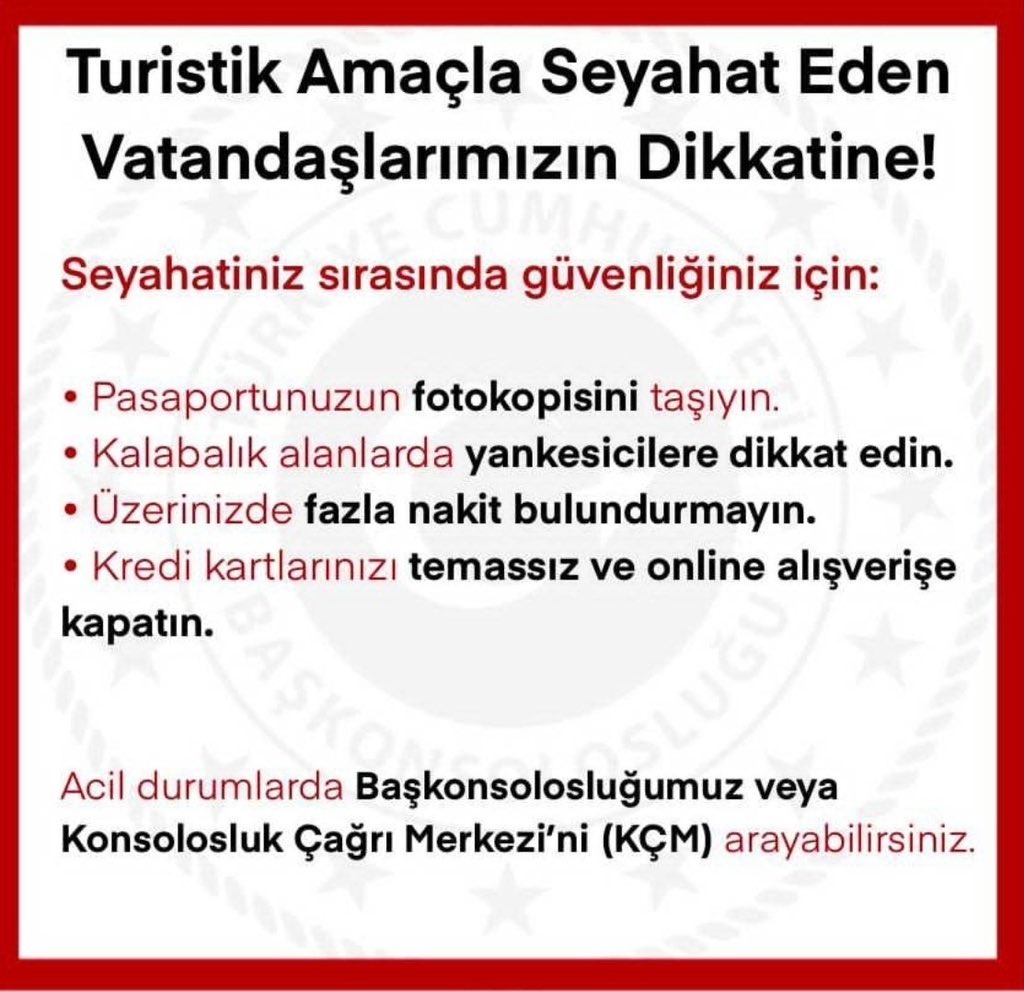 Türkiye Cumhuriyeti Fransız Başkonsolosuğu, Fransa'ya seyahat edecek vatandaşları uyardı: