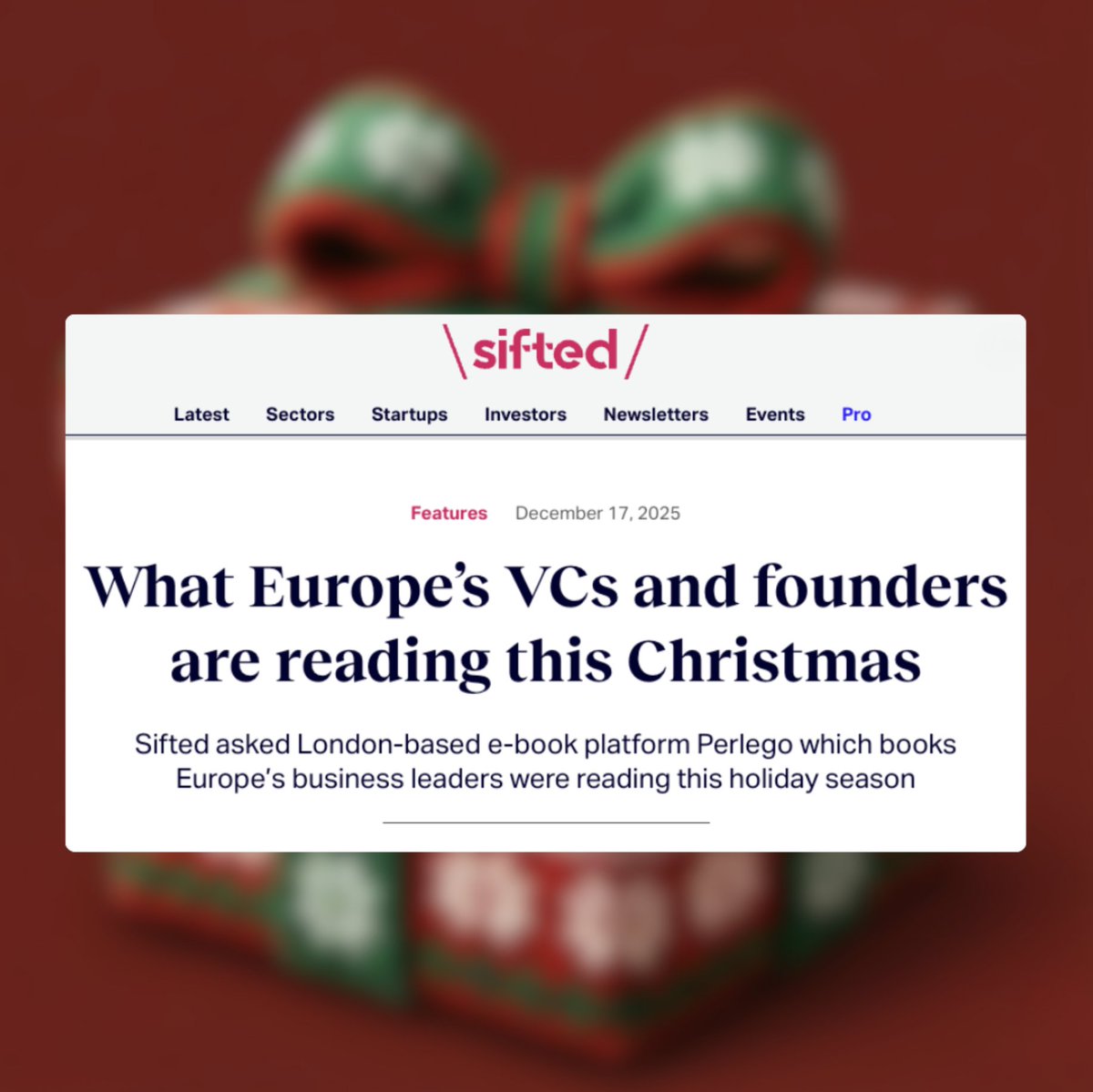 NewtonProgramVC's tweet image. Holiday reading from Europe’s venture ecosystem 📚

@Siftedeu's Christmas list features picks from leading founders and VCs.

Worth a read this break: sifted.eu/articles/what-…