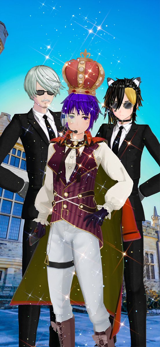 HAL_dynast's tweet image. 「CCイケメンとツーショット」企画。
ひっぱりうろんの画像をお借りして、ウチのHALセージのツーショット画像を作りました。加工は #picsart です。
#カスタムキャスト #CUSTOMCAST