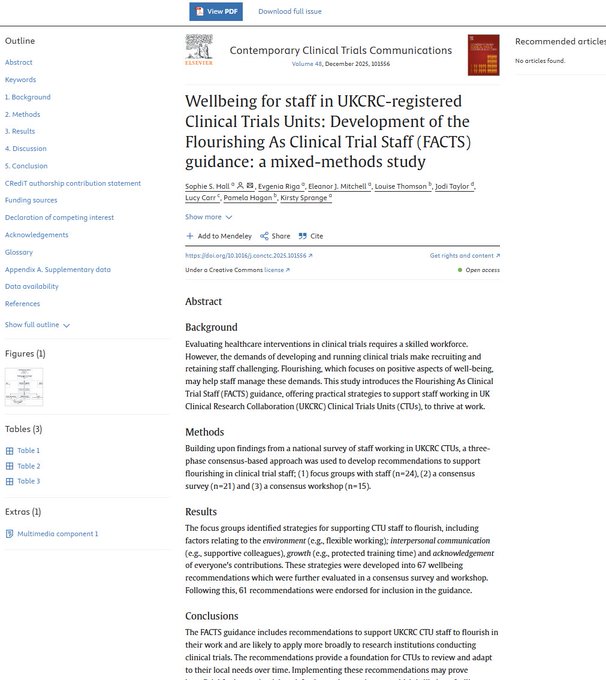 FACTS Study - Flourishing as Clinical Trial Staff tweet media