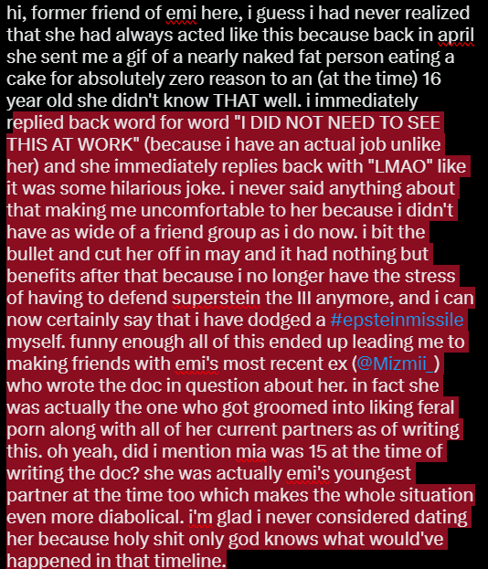capscug's tweet photo. @smoooar had to put the whole tweet into an image because i needed to yap about this to anyone who has directly talked with her before. before you hypothetically ask, no i'm not emi. i just stole one of her previous usernames so no one from soy/jak party could take this username. https://t.co/FjHAWrB7wK