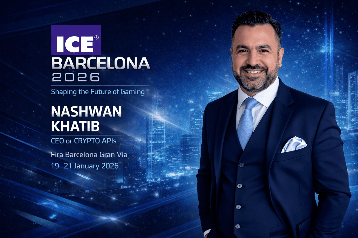 Crypto APIs is heading to ICE Barcelona 2026 🎮
Meet our CEO, Nashwan Khatib, to learn how gaming and iGaming platforms can benefit from blockchain infrastructure to scale faster and optimize resources.
Limited meeting slots available.
#ICEBarcelona #ICE2026 #iGaming #Blockchain