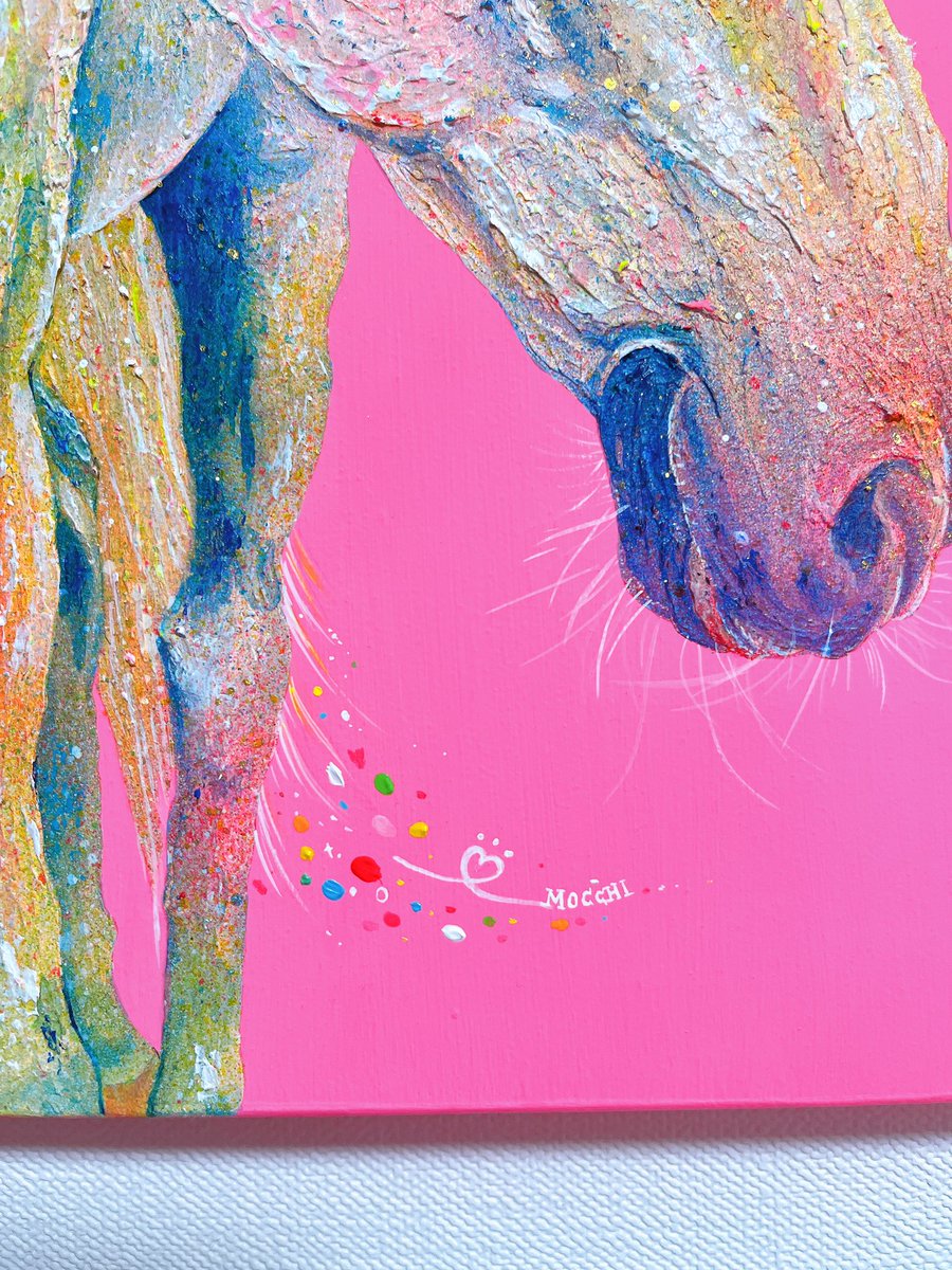 title：やわらかなはじまり 273×220㎜、アクリル絵具 ユニコーンは幸運