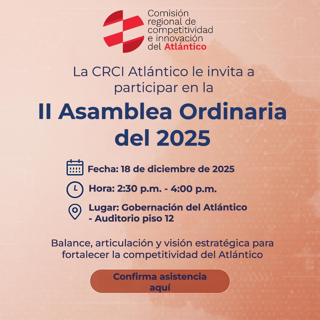 📢 II Asamblea Ordinaria CRCI Atlántico 2025
🤝 Balance, articulación y visión estratégica para el Atlántico.

🔗 forms.office.com/r/r4kurmDjUH?o…