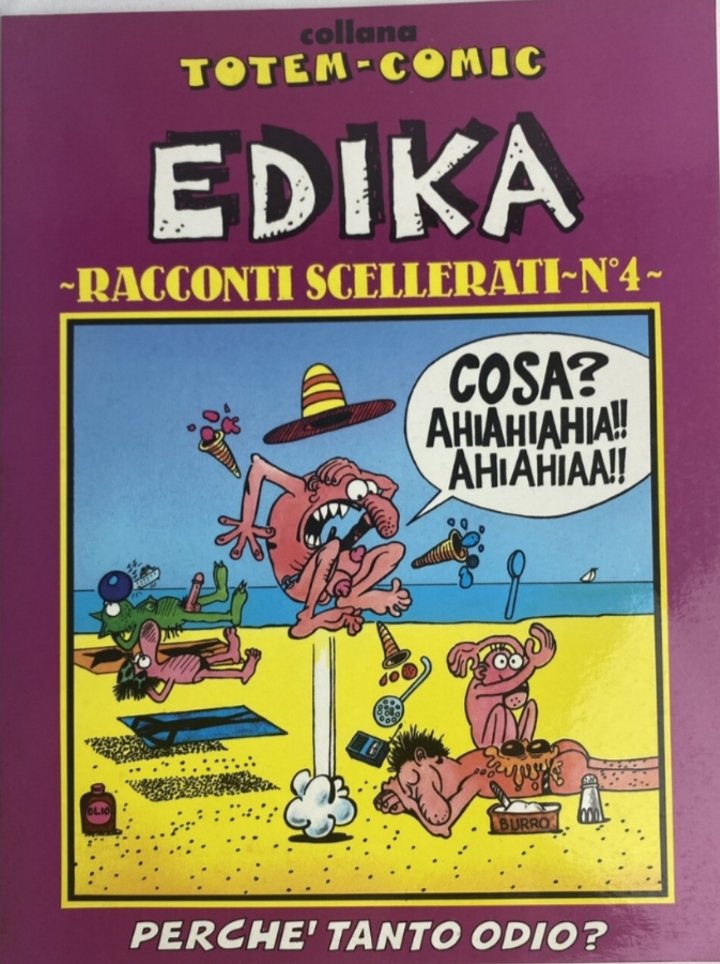 IlSensoDiCerte's tweet photo. È morto #Edika, uno dei più geniali e irriverenti fumettisti mondiali. Con le sue acrobazie narrative deliziò i migliori anni della mia vita. Lo scoprii per caso su Totem Comic e mi procurai presto le monografie "Racconti scellerati", dove le sue folli iperboli diventavano arte. https://t.co/IQY41gqX3h