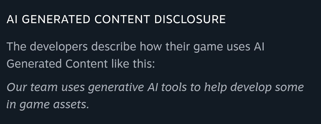 Ada2987_art's tweet image. Yeah so may I ask @SandfallGames, why your Steam page does not include this label? Cause I bought the game not even knowing that AI assets were a thing in your game until now. I personally feel quite betrayed by this reveal and honestly just don't know what to do anymore.