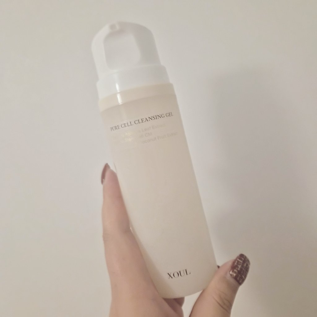 XOULのジェル洗顔、使い切り！ ジェルのまま顔に塗り広げて、濡らした