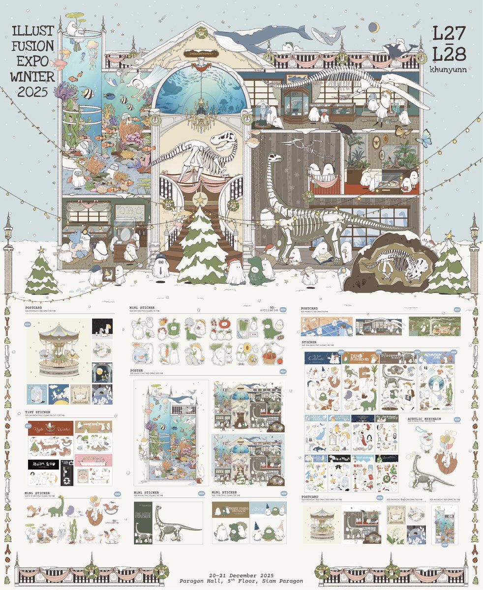 Menu ✨🎄°˖
꒰ ꒱ Booth: L27-L28

#IFEXPOWINTER25 
☆ 20-21 December 2025 
☆ Paragon Hall, 5th floor, Siam Paragon

— ใบเมนูมาแล้วคับ งานสุดท้ายของปีแล้ววว เชิญทุกคนมาช้อปของน่ารักๆ จาก yunnshop รอบนี้มีทั้งงานใหม่และใหม่ล่าสุดมาให้เลือกชมกันทั้งวันเสาร์และอาทิตย์นี้เลย .｡❅*⋆