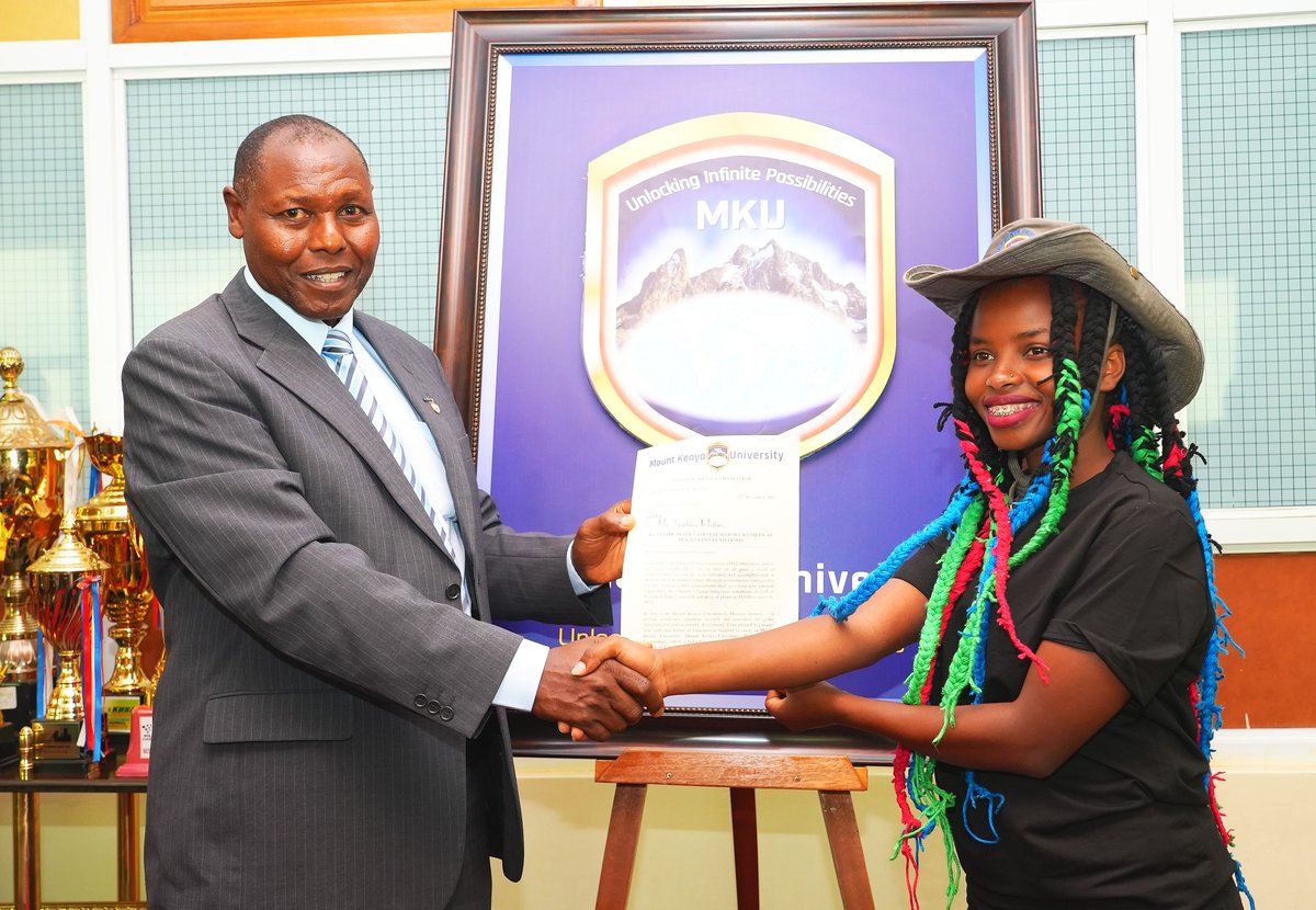 MountKenyaUni's tweet photo. MKU Foundation offers a diverse range of higher education scholarships for students who demonstrate need and or unparalleled excellence in various fields. These include Academic, Sports, Leadership, Environmental and co-curricular areas Other Scholarships are awarded on the basis of National and International prominence, Innovation, Girl Child/Marginalised cadres, Physically challenged, and Stratified Academic disciplines e.g Journalism, Law, Real Estate, Medicine.
#MKUGiftsTruphena