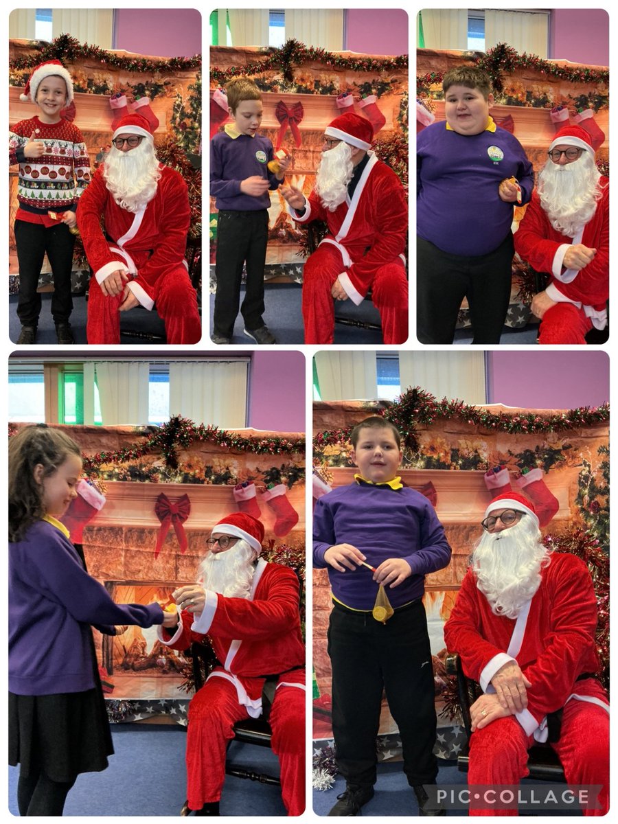 NantCelynBase's tweet photo. The children enjoyed a very special visit from Santa today! 🎅✨ They proudly told him how good they’ve been and were lucky enough to receive an early Christmas treat of chocolate coins in return — how lucky are they! 🍫🎄

@nantcelynschool https://t.co/vV1ESEqlkE