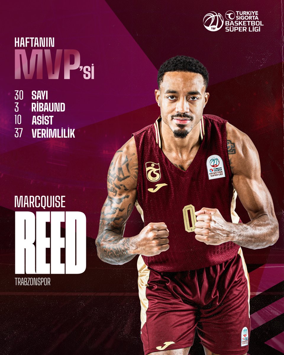 Skor üretimi ve oyun kurucu rolüyle haftanın MVP’si: Marcquise Reed 🔥

Sayı ve asistleriyle double-double yapan Marcquise Reed, Trabzonspor hücumunda skor üretimini ve oyun kurucu sorumluluğunu aynı anda üstlendi. Savunma baskısı altında doğru tercihlerle oyunu yönlendiren