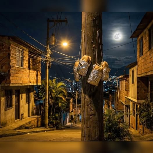 KateriSeraphina's tweet image. Je suis à Medellín, en Colombie.
Il y a un coin de rue, dans le quartier de Manrique, où des sandwichs apparaissent tous les jours.
À 3 heures du matin. Précisément.
Enveloppés dans du papier aluminium. Dans un sac en plastique. Accrochés à un poteau.
Personne ne savait qui les…