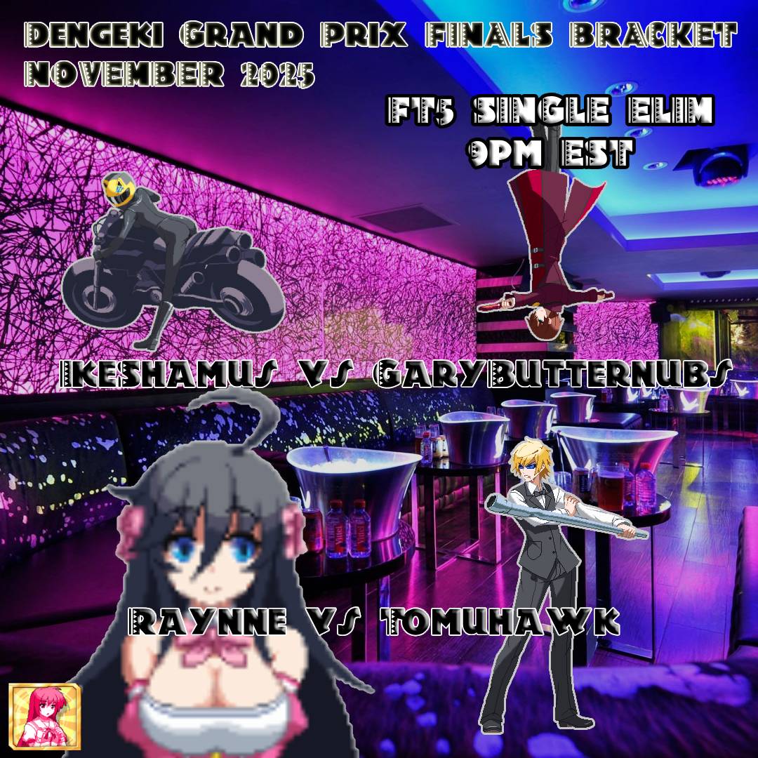 Do I love this background...? Maybe.... HOWEVER

TONIGHT is the first Top 4 bracket for the Dengeki Grand Prix! Over $200 in the prize pool! 

<a href="/IkeShamus/">IkeShamus</a> vs <a href="/GButternubs/">GaryButternubs</a> 
<a href="/RaynneXBE/">Raynne</a> vs <a href="/NYC_Tomuhawk/">S.O.N.G.|Tomuhawk🐮➡️Locals➡️CB🦊</a> 

Streamed live on YouTube at 9pm EST
youtube.com/watch?v=h8eyIX…
