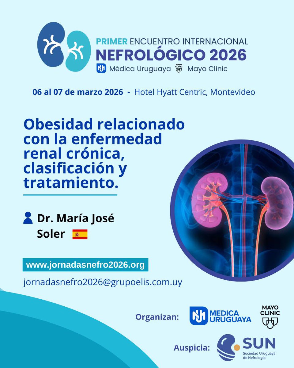 SLANH_'s tweet image. 🩺🌎 Primer Encuentro Internacional Nefrológico 2026
⏰ ¡Últimas horas! Inscripciones bonificadas hasta el 18 de diciembre.
📅 6–7 marzo 2026 | 📍 Montevideo
👉 jornadasnefro2026.org
#SLANH #Nefrología #JornadasNefro2026