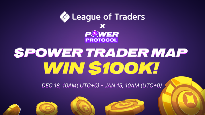 PowerPrtcl's tweet photo. Weโre teaming up with @leagueoftraders to co-host the next #TRADERMAP!
Weโre going live on Dec 18th at 10AM UTC with a $100K prize pool!
Watch this space and get ready for the $POWER Trader Map! https://t.co/yR9Gf9rmpW