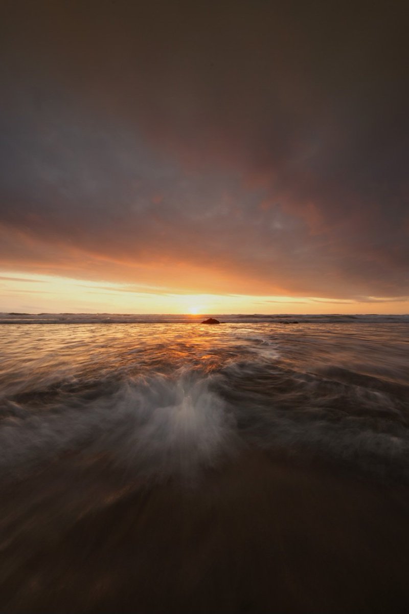 Nothing but sea and sky.