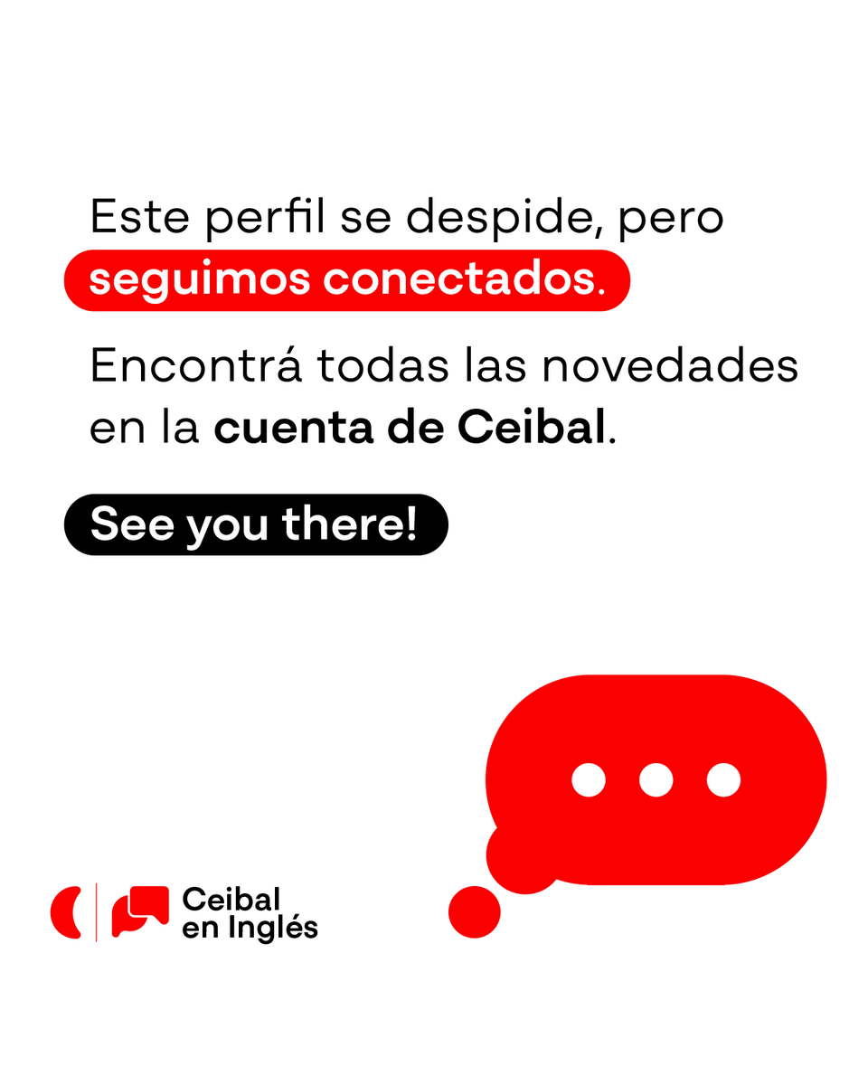 Gracias por acompañarnos en Ceibal en Inglés.

Este perfil llega a su fin, pero la historia continúa: a partir de ahora, podés seguir todas las novedades, noticias y materiales en la cuenta oficial de @ceibal_uy

👉 Seguinos en @ceibal_uy para no perderte nada.