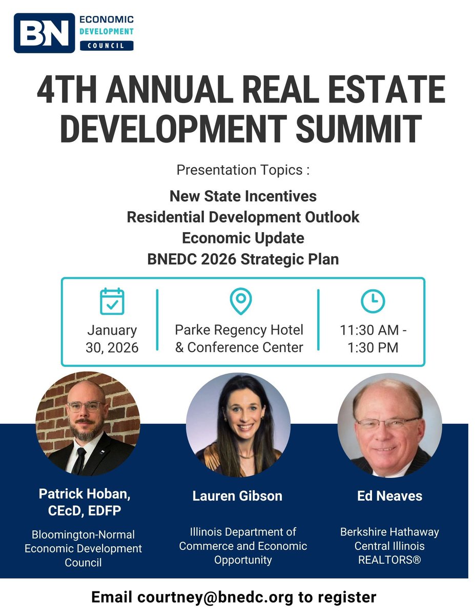 Join us for the 4th Annual Real Estate Development Summit on January 30, 2026, at the BW Signature Collection, Parke Regency Hotel &amp; Conference Center. 

Email courtney@bnedc.org to register!