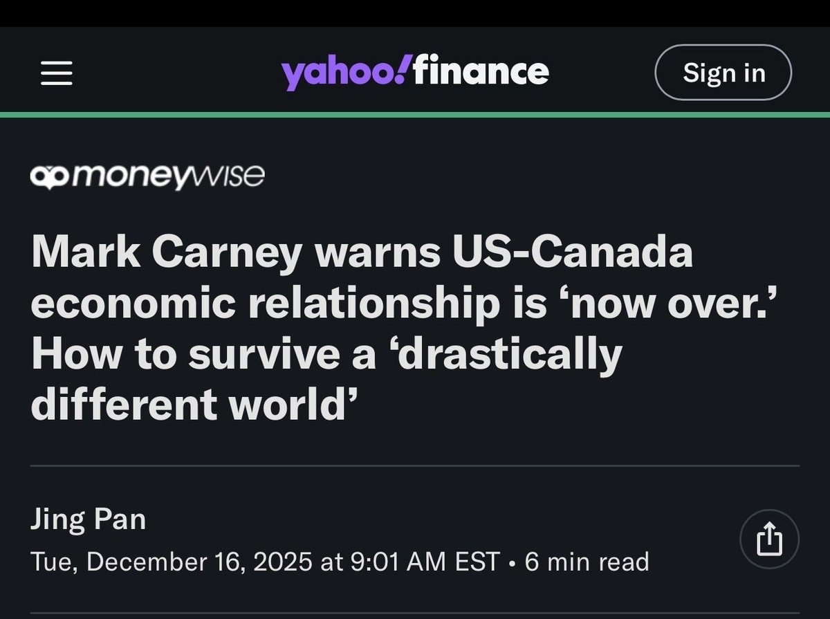 JinglaiHe's tweet image. From "Elbows Up" to "Elbows Down" to "Who Cares" and now to "I give up."

Mark Carney has FAILED the Canadians who voted for him and entrusted him to secure a trade deal with the US.