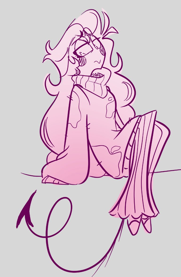 Fem Lucy in her casual wear! 💖💖💖

#HazbinHotelLucifer