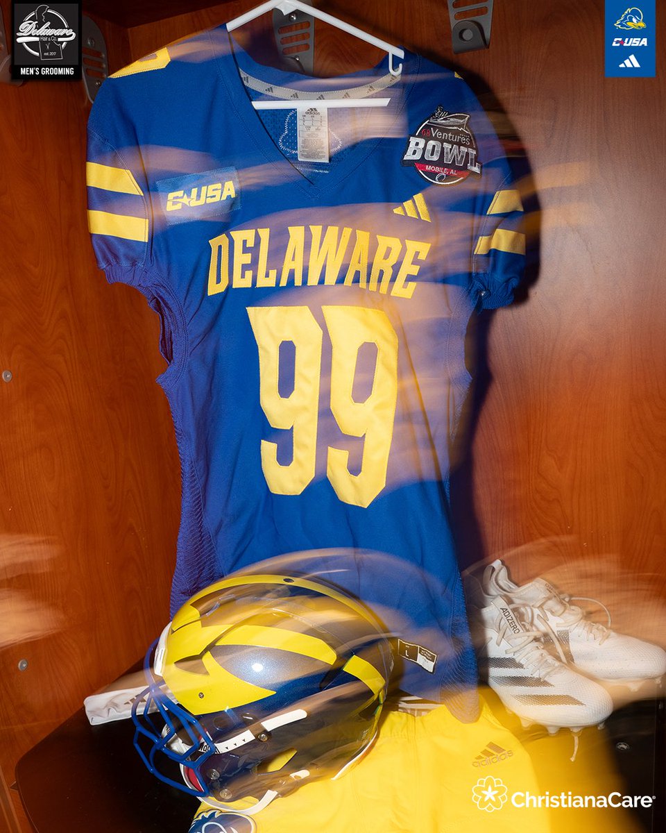 Delaware_FB's tweet image. Bowl attire 🔵🟡