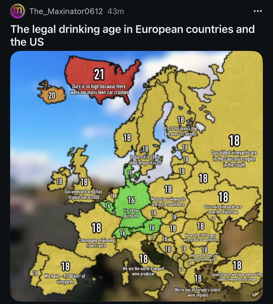Unless you’re in Wisconsin, in which case, you can drink at any age (as long as your parents are with you and they say it’s ok)