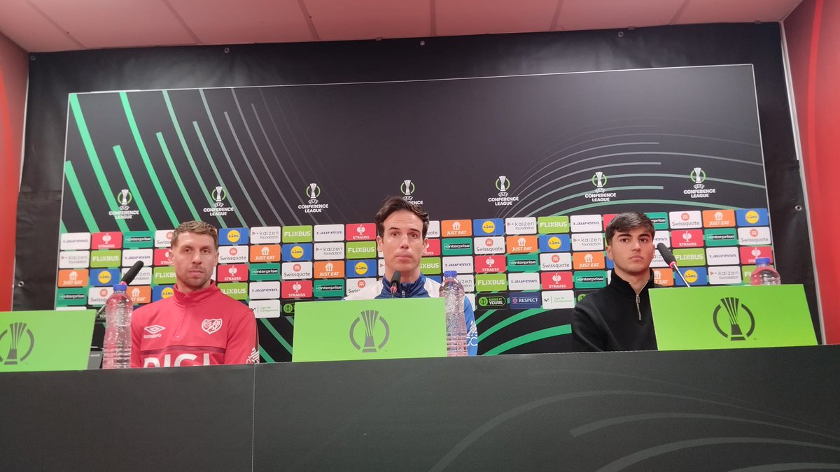 PROTAGONISTAS ⚡
📹 "Íñigo Pérez y Lejeune en la previa del #RayoDrita"
Os dejamos la rueda de prensa íntegra de Íñigo Pérez y <a href="/lejeune_florian/">Florian Lejeune</a> en la previa del último partido de fase de liga de Conference League.

youtu.be/SBF_6QnlvNg?si…