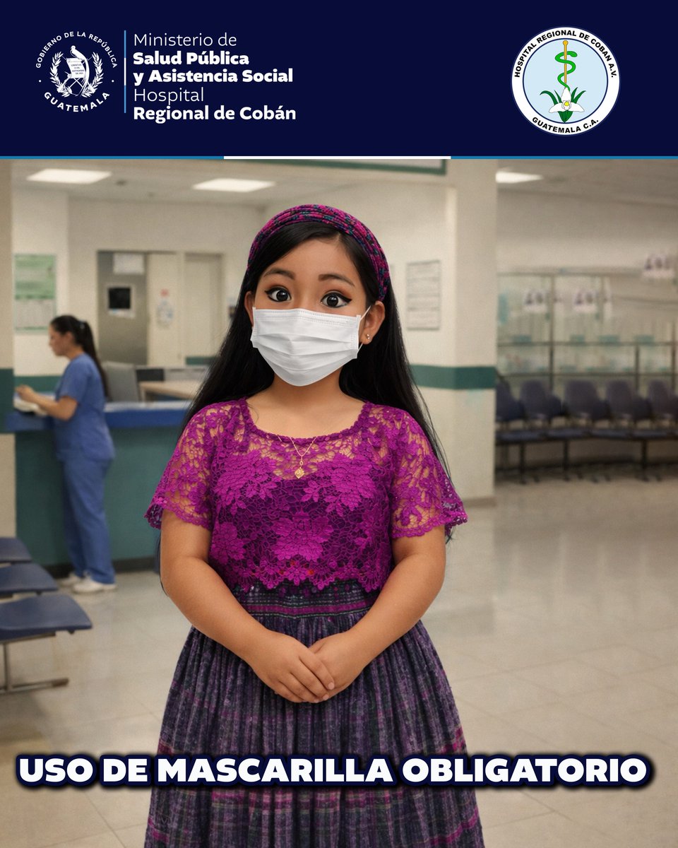 Uso de Mascarilla | Hospital Regional de Cobán

Ante el incremento de enfermedades respiratorias, queremos cuidar de ti y de quienes te rodean.

Por eso, el uso de mascarilla es obligatorio dentro del hospital para pacientes, pacientes de la consulta externa y visitantes.