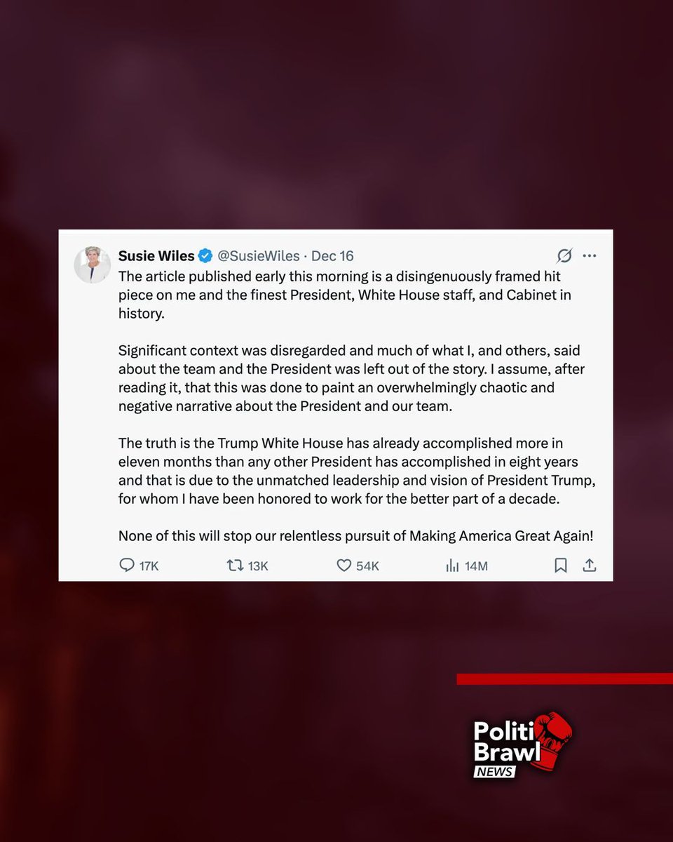 The Trump administration faced harsh criticism from conservatives following Vanity Fair’s bombshell profile of White House Chief of Staff Susie Wiles, with critics questioning why the White House granted access to the liberal publication.